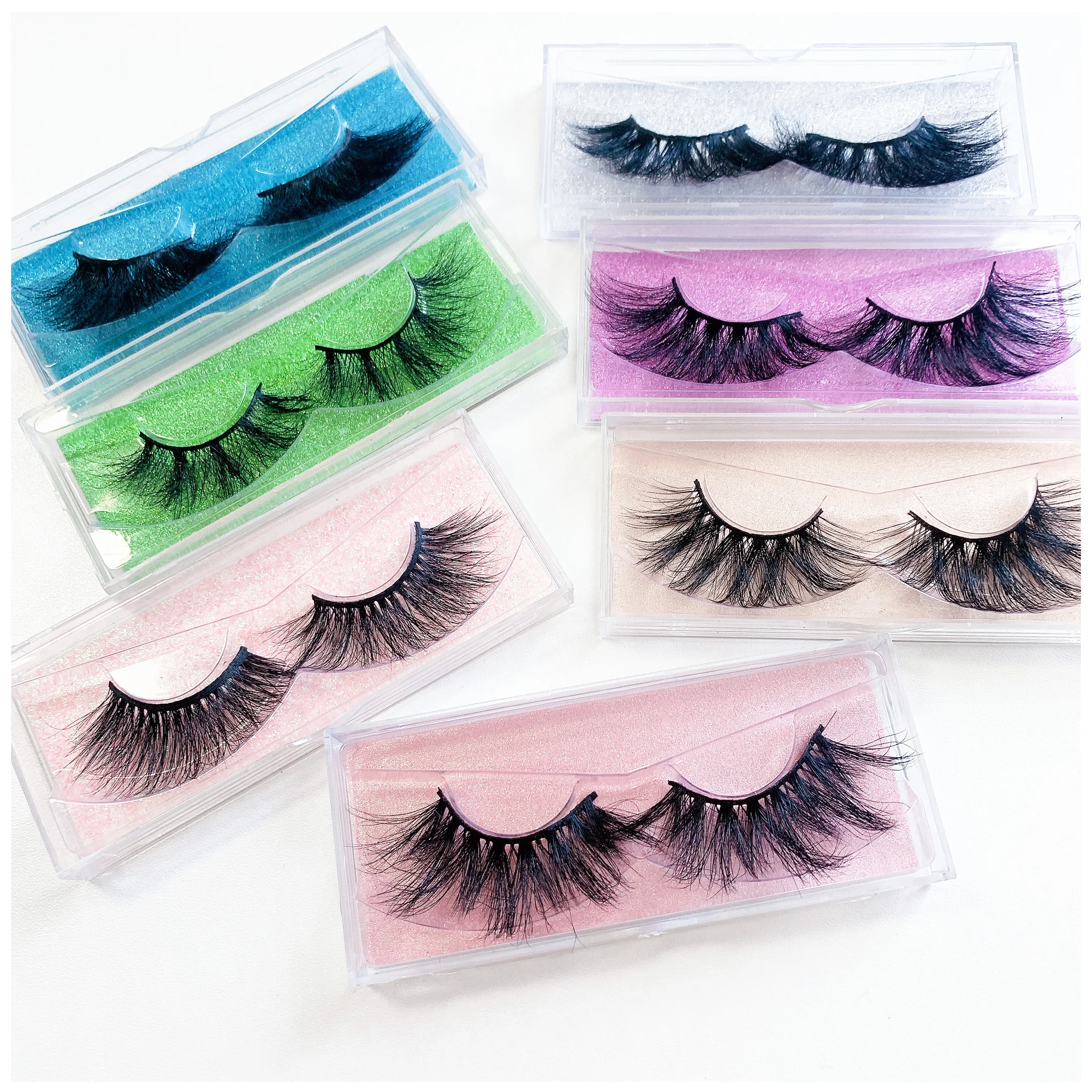 

2021 Faux Mink Lashes Cruelty Free 3D Mink Eyelashes custom lashbox For 25mm False Eyelashes, Black color