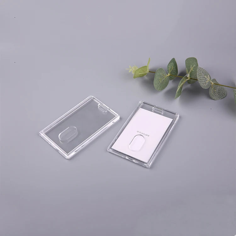 
QORI Transparent acrylic business id card holder block table retractable id card holder 