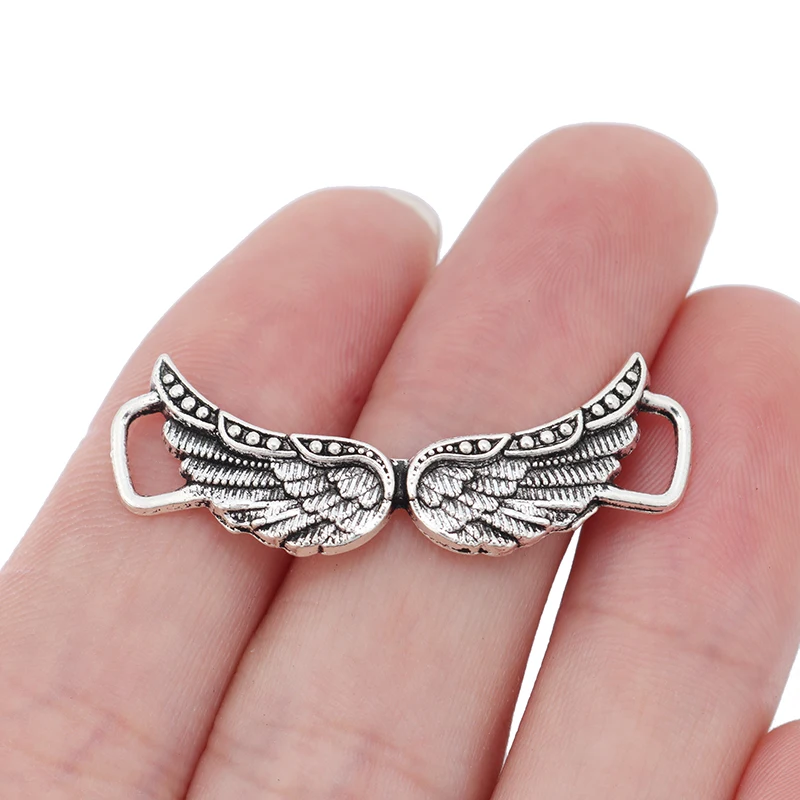 

Angel Wings Feathers Connectors Antique Silver Charms Pendants for Necklace Bracelet Jewelry Making