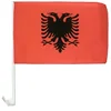 Albania Plastic Pole Car Window Flag Cheap High Quality Mini Print Albania Car Flag