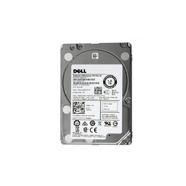 

Original Dell internal 1.8 TB 10K RPM SAS 2.5" server hdd hard disk, Silver