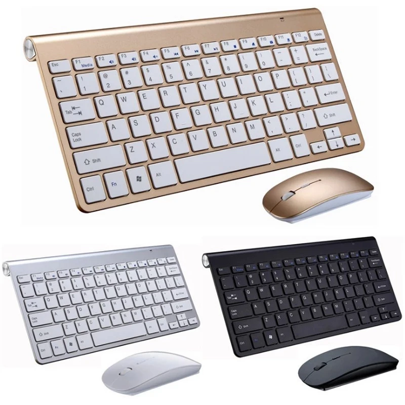 

Mini4000 2.4G USB Ergonomic Multimedia Office Small Portable PC Computer Mini Set Combos Wireless Keyboard and Mouse, Black,silver,rose gold,gold