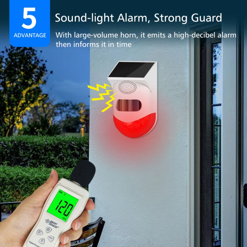 2020 Newest Tuya WiFi PIR Siren Outdoor Solar Infrared Wireless Waterproof Detector for Home Burglar GSM Security Alarm System