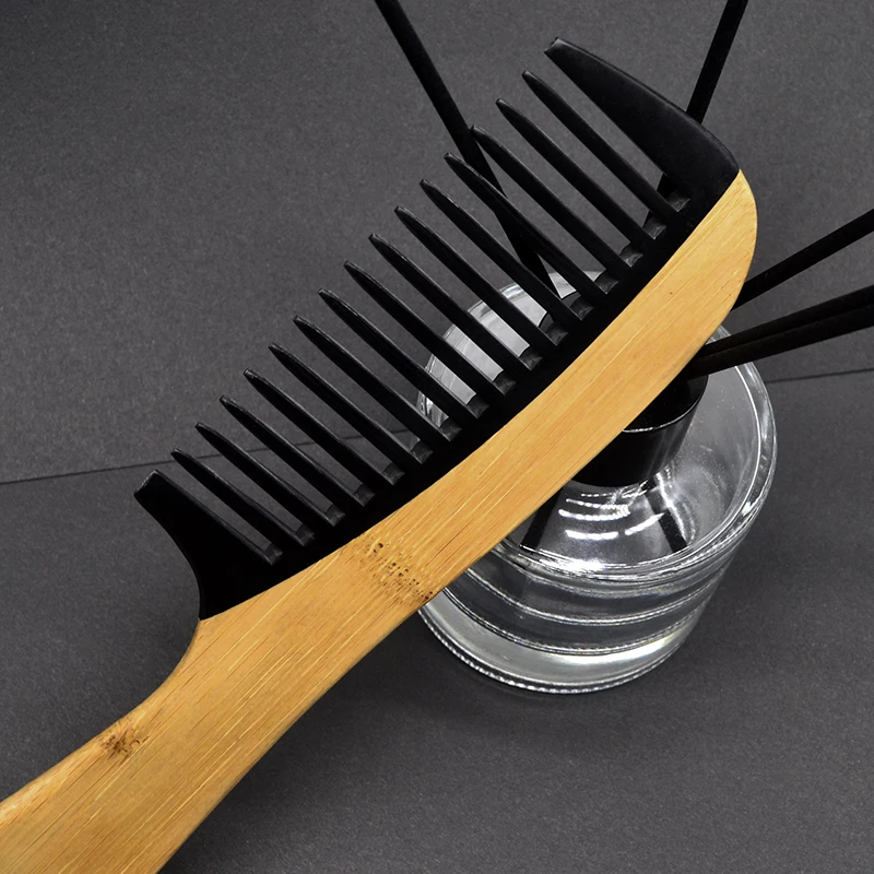 

Heat-resistant Anti-static Wood wide tooth hair detangler brush Comb Bakelite for natural hair