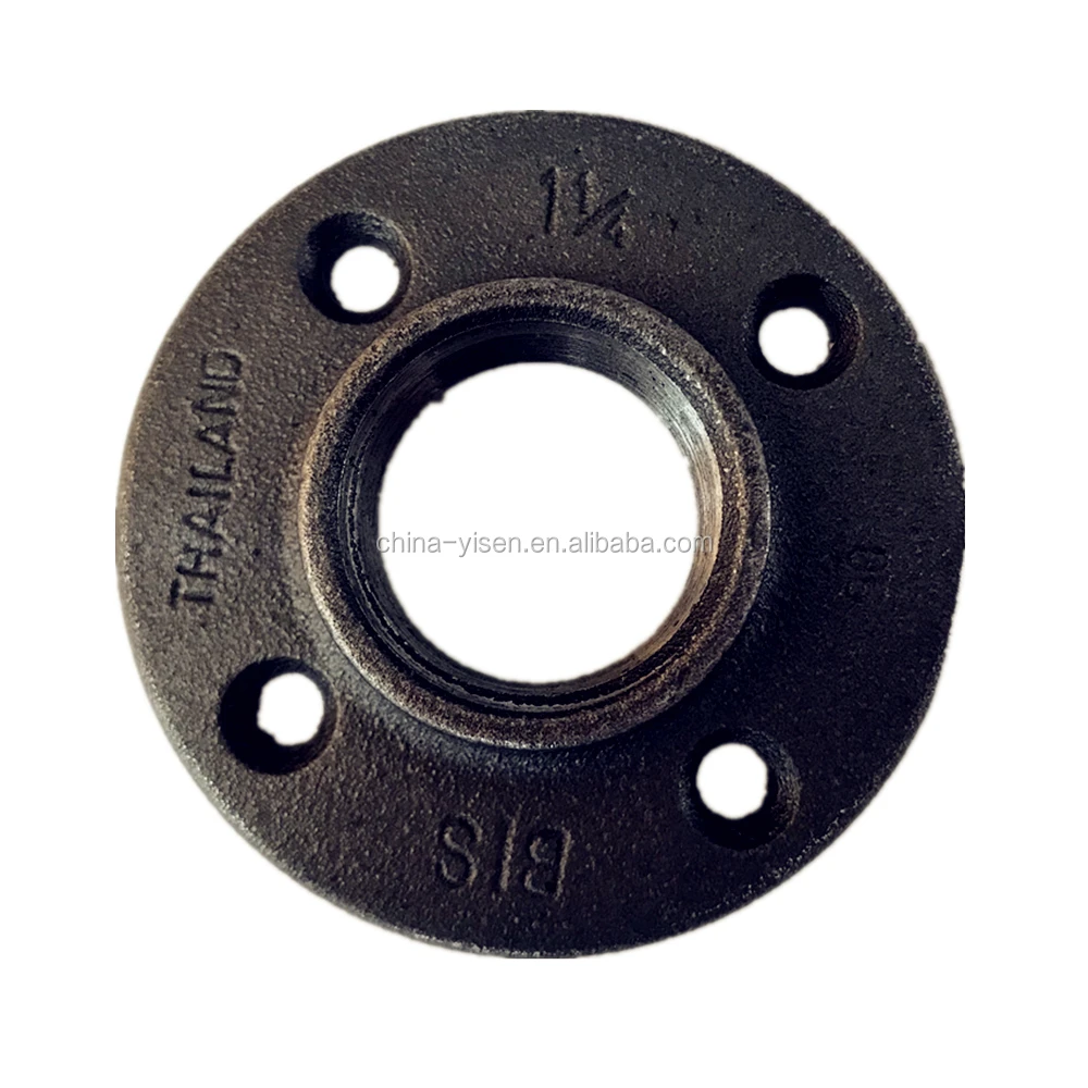 Brida De Suelo Negra De Hierro Fundido,Brida De 4 Orificios Dn32 1 1/4