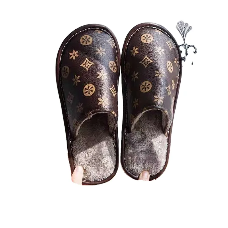 

Indoor Home Slippers Flat male House Office Shoes Cotton Soft Plush men's Slide Slippers Wholesale Customized furry slide, White/red/black/brown/bicolor