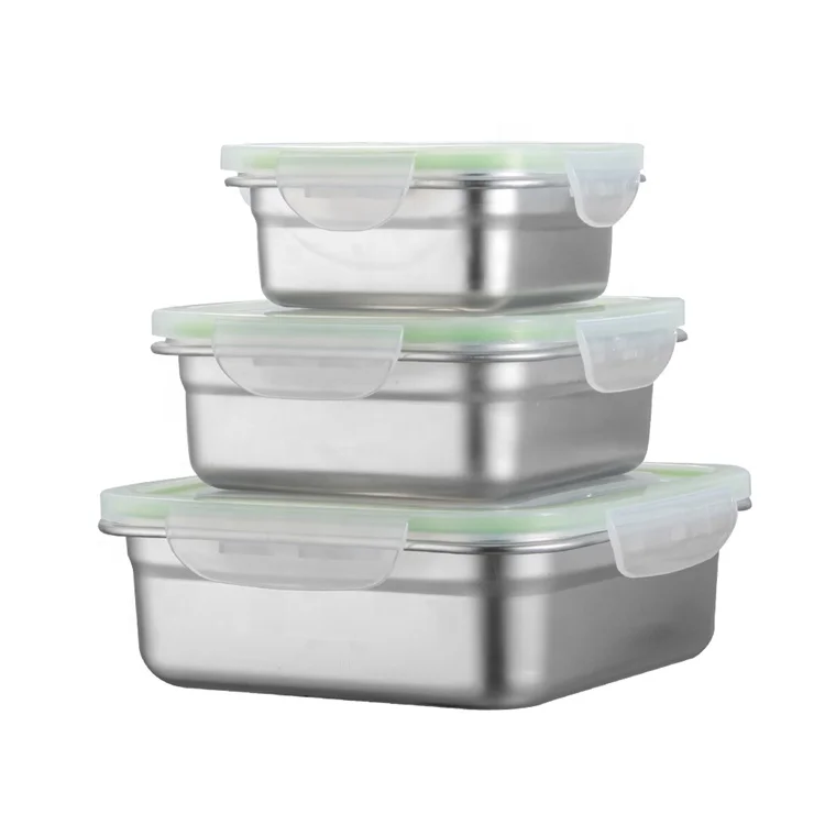 

Wholesale stainless steel 304 square electric lunch box cup carton food storage container commercial for kid