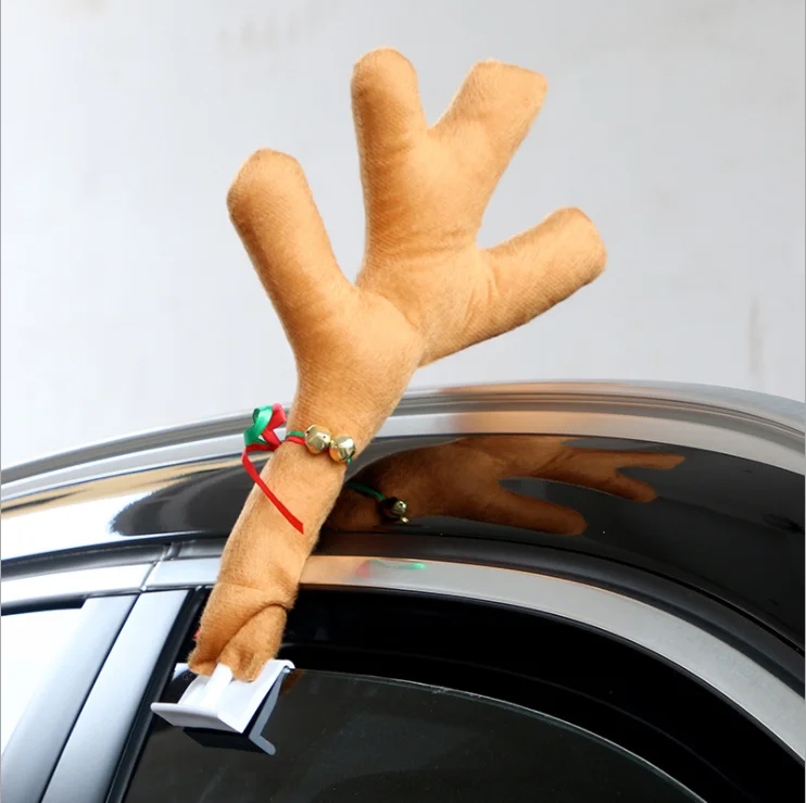 Super September Christmas Reindeer Antlers Car Decoration Kit Xmas Car