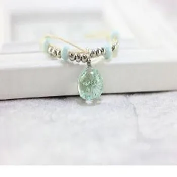 

Dried Flowers Cherry Eternal Flowers Gemstone Braided Bracelet, 9 colors