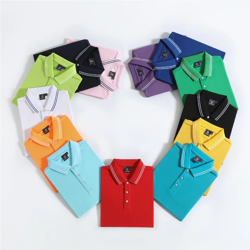 

high quality 100% cotton custom printing embroidery OEM logo plain blank polo t shirt