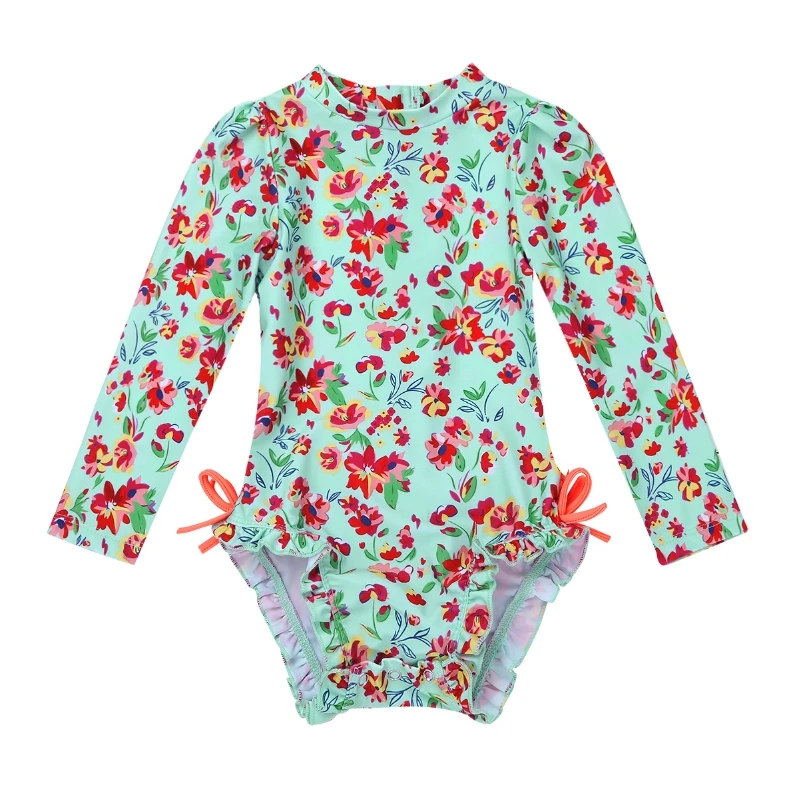 

2021 New Girls Swimwear Bathing Suits Baby swimsuit 1PCS Girls Ruffle Strap Bikini Child Swimsuit Beachwear Backless Kids