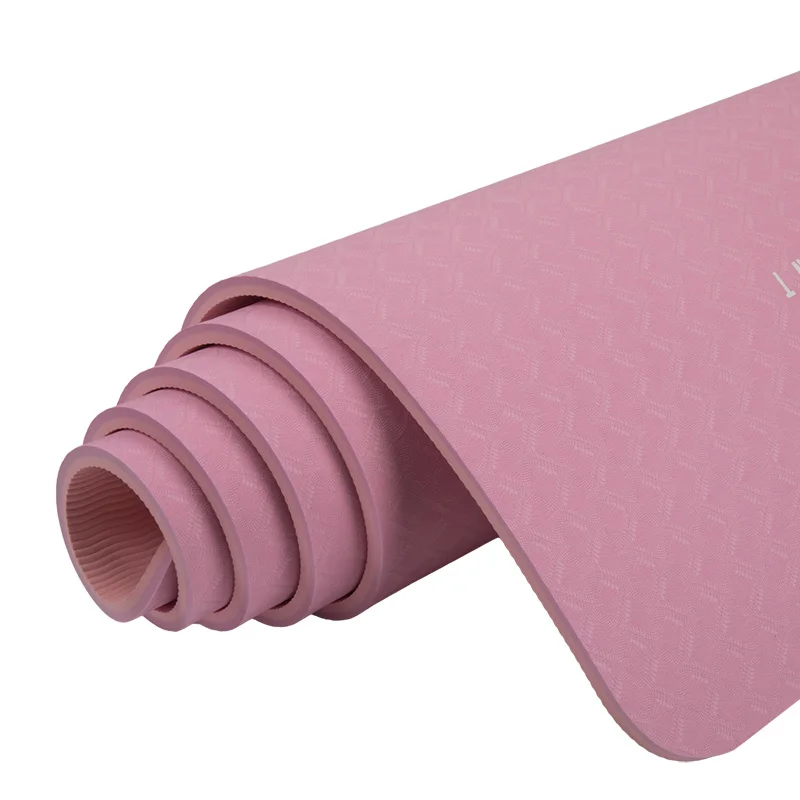 

Wholesale Light Pink Double Color TPE Yoga Mat Gymnastics, Customized