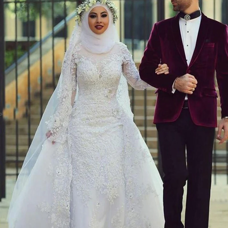 Fashion Muslim Wedding Dresses Long ...