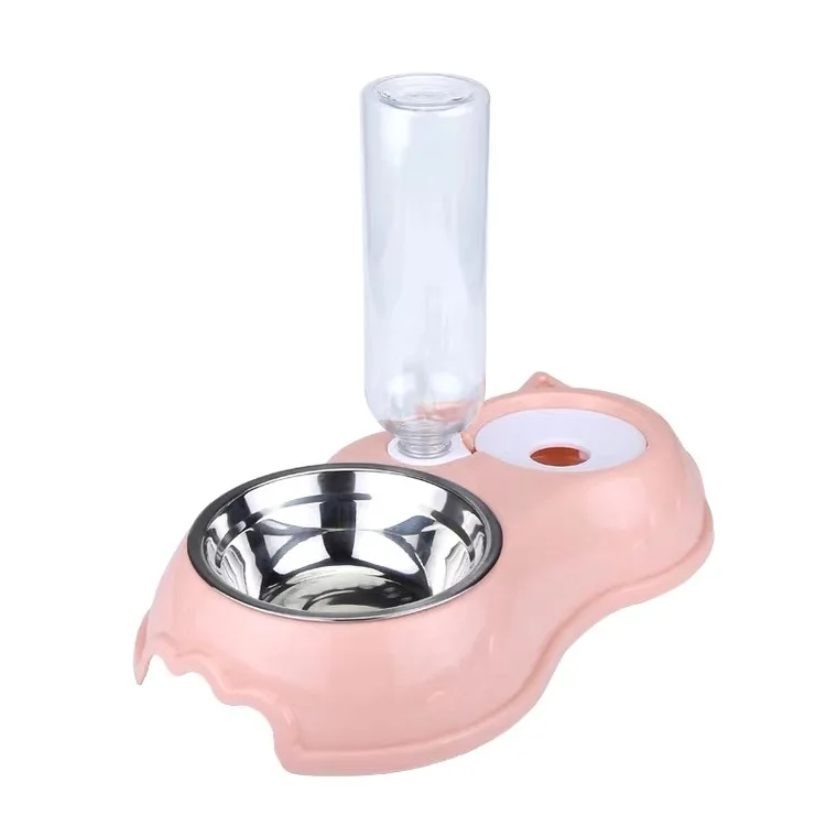 

Dog cat bowl double bowl automatic drinking Keep the bowl clean