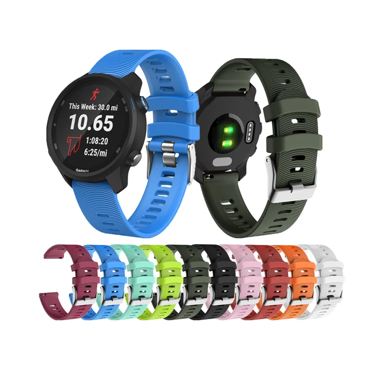 

20MM Soft Silicone Watch strap for Garmin Forerunner 245 Music 645 Vivoactive 3 Smart watches band Wristband