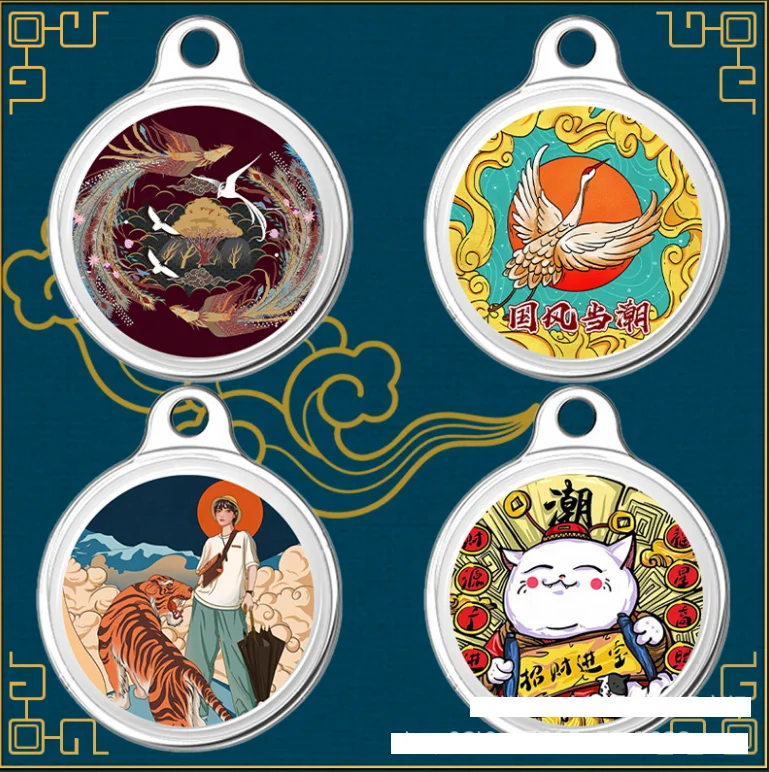 

Fashion China Chinese Dragon Lucky Cat for AirTag Case Clear TPU Keychain for Apple GPS located tracker
