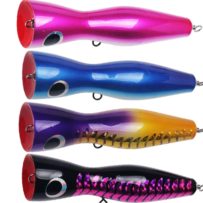 

18cm 120g big size tuna bait trolling stickbait for tuna salt water fishing wooden popper tuna, Customized