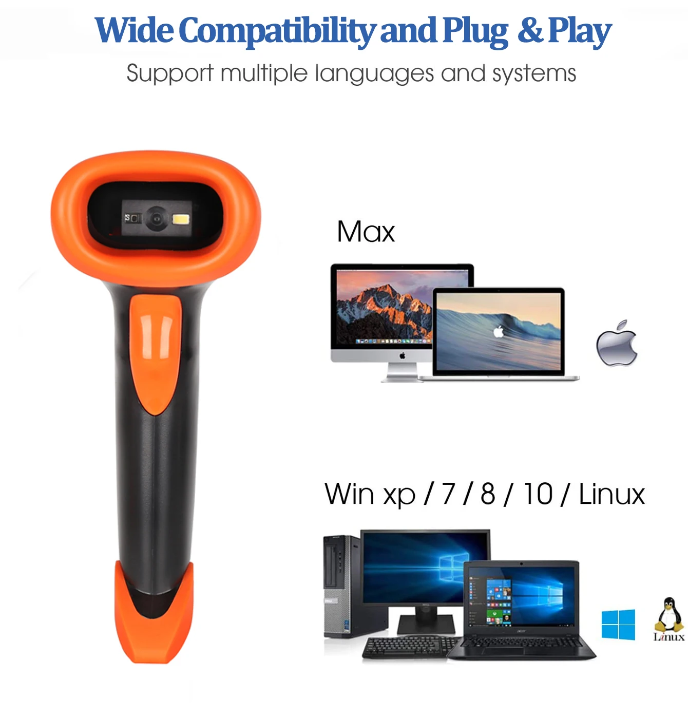 Minjcode Mj2818 Wired Supermarket Usb Cmos 2d Qr Code Scanner Buy Qr