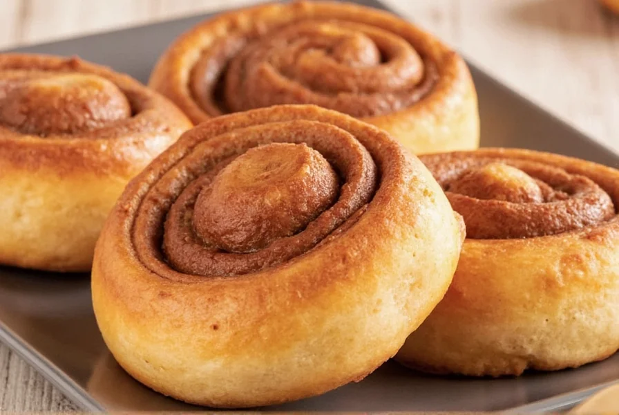 Professional baker shaping cinnamon roll dough using the Cinnabon swirl technique with proper hand positioning