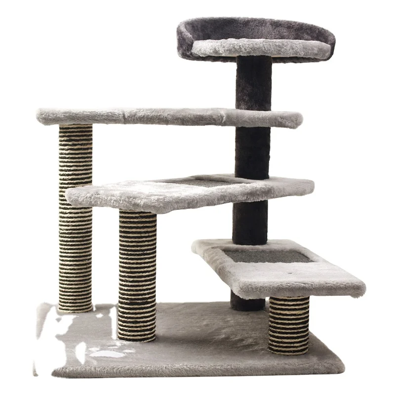 

promotion goods sisal modern grey stair shape multifunctional cat tree for cats with a cat nest