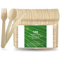 

Hot selling wooden spoon disposable knife and fork set wooden eco friendly tableware disposable