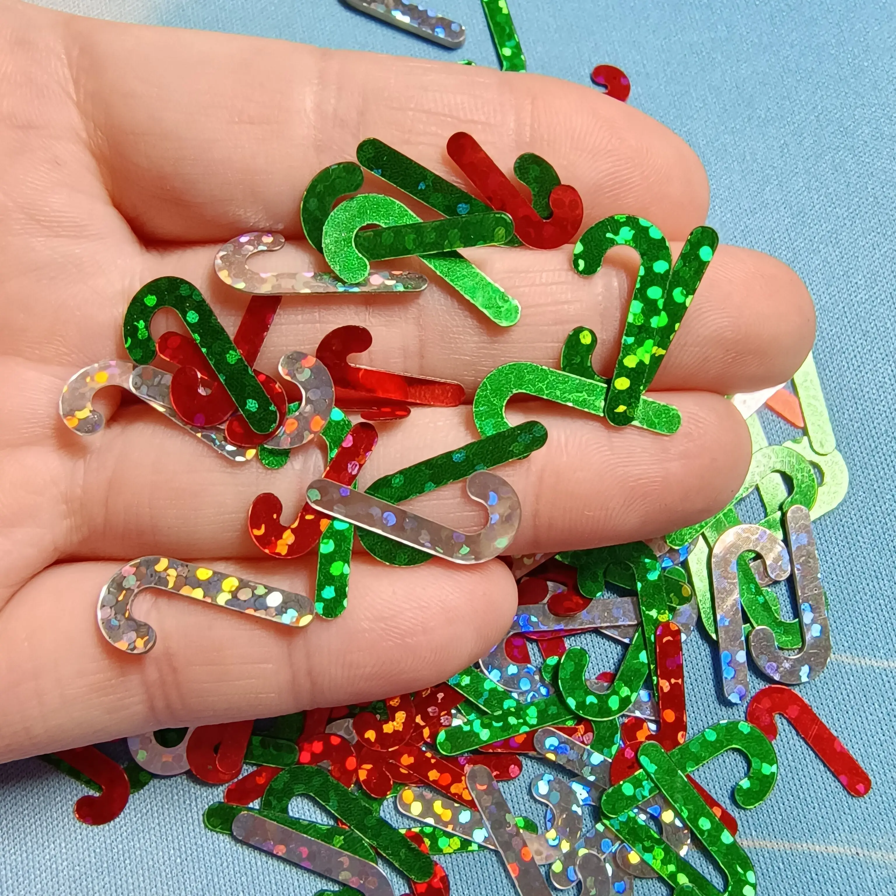 500g Christmas Themed Red Green Silver Gold Candy Cane Sequins Confetti Table Decorations Party Glitters  Xmas Supplies