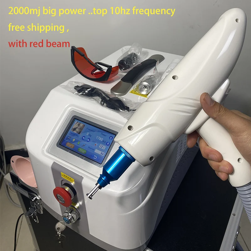 

Whitening skin care device q-switched 1064nm & 532nm q switch nd yag laser tattoo removal machine black doll carbon peeling