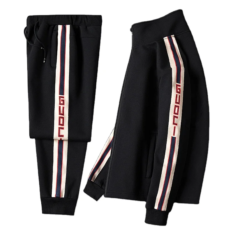 

2021high quality Autumn Breathable cotton ribbons mens Guoci tracksuits two 2 piece set sweatsuit men, Custom colors