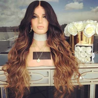 

New Arrival Ombre Two Tone Brazilian Human Hair Lace Wig Wavy Wigs With Baby Hair Natural Hairline