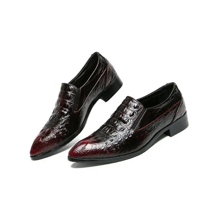 

2020 Trade Assurance crocodile pointed toe business shoes men slip on dress shoes height increasing casual shoes, Bright dress men shoes,colorful business casual shoes
