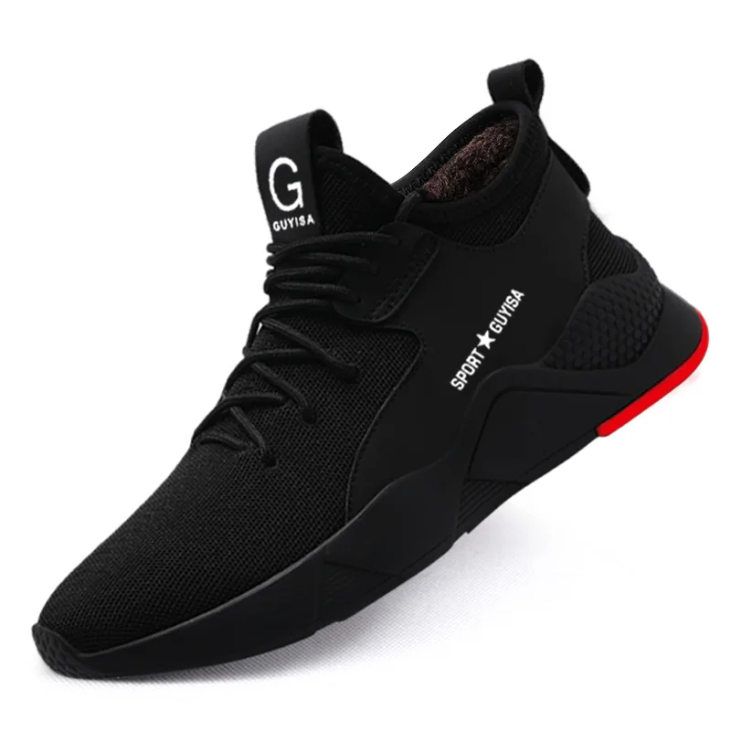 

2019 winter warm non slip shock absorber heel casual protection safety shoes steel toe for men