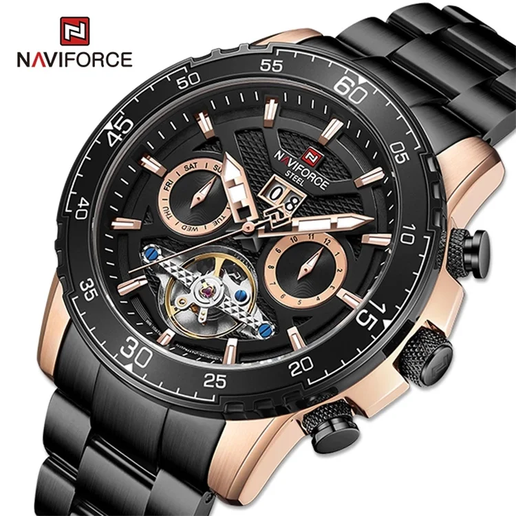 

NAVIFORCE 1001 Luxury Mechanical Watch Men with box Wristwatch 10ATM Diving Waterproof Stainless Steel Automatic Watch