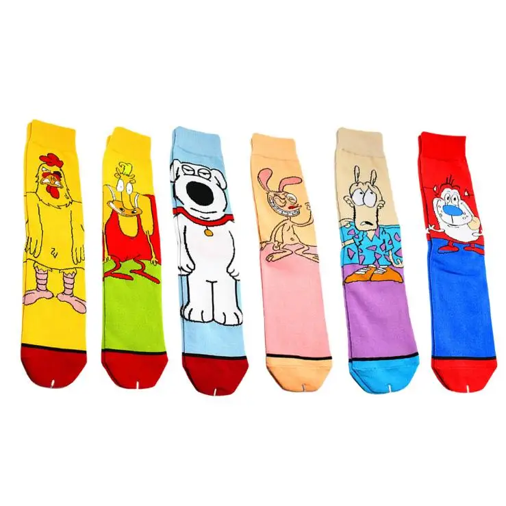 Wholesale New Mens Cartoon Happy Funny Tube Socks Comic Animal Pattern