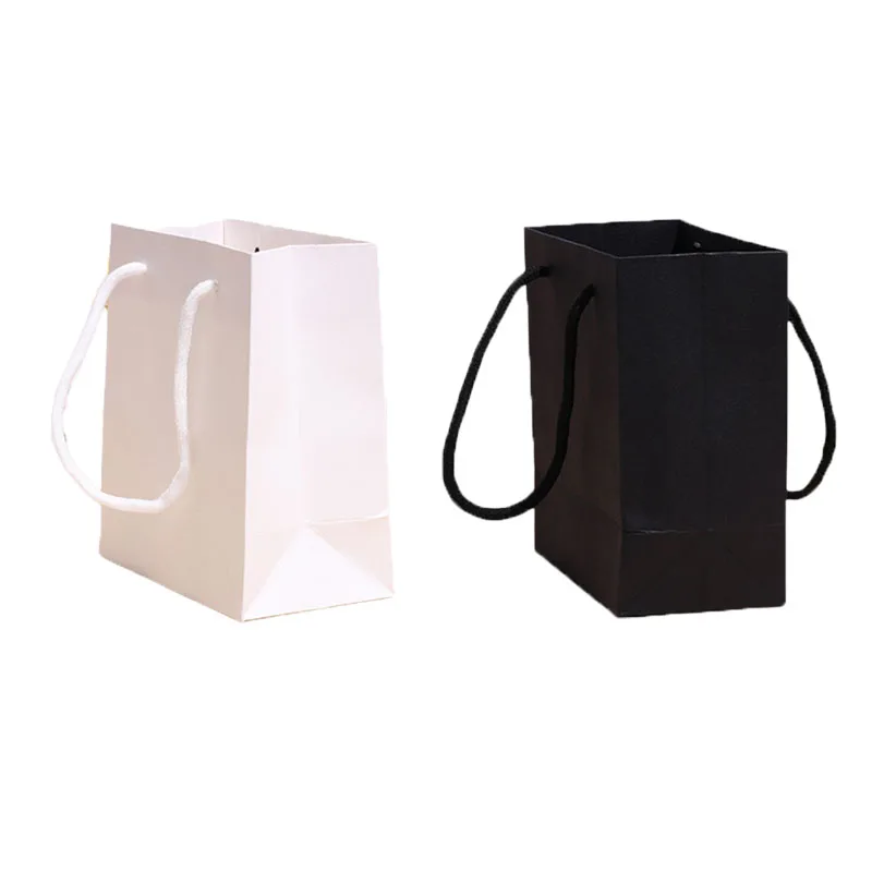 

White Black Paper Gift Bag Kraft Paper Candy Box with Handle for Eid Mubarak Wedding Birthday Party Gift Package Small Business