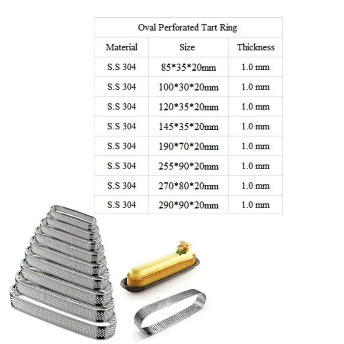 Bakery stainless steel perforated tart ring