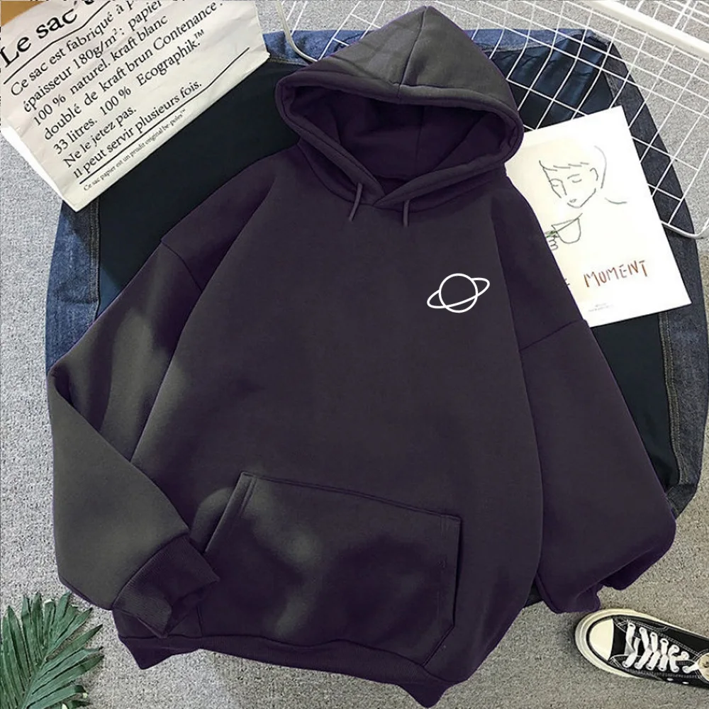 

Winter new sports plus size sweaters women cute simple retro printing hooded women thick warm hoodie ladies sweater, Picture color