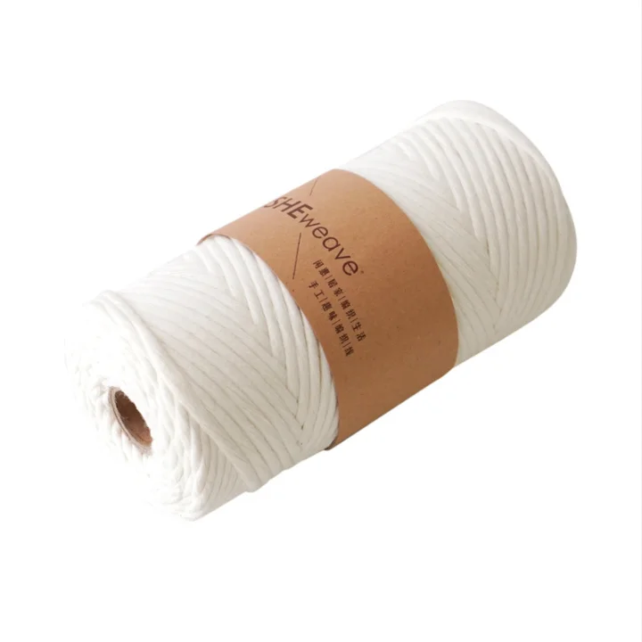 

Wholesale colorful 3mm single strand cotton macrame string cord, Natural white,color card