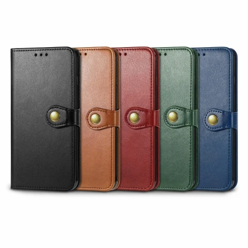

Fast Shipping Mobile Phone Case for Ulefone Note 11 Plus Solid Color Leather Buckle Phone Case with Stand Function, Black, blue, brown, red, green