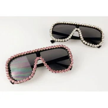 

2021 Newest luxury oversized rhinestone sunglasses shades sunglasses women, 6 colors