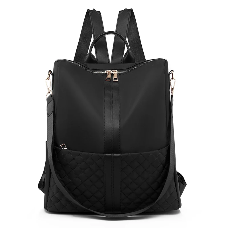 

New factory wholesale nylon backpack travel oxford school bag, Black/red/blue/rice white