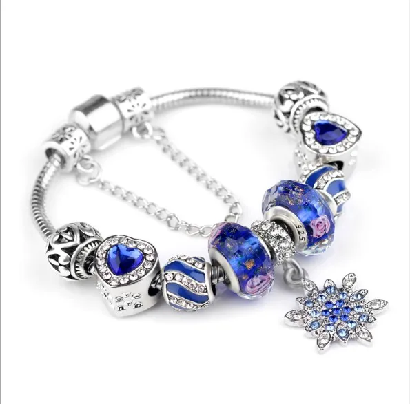 

Diy crystal snowflake charm bracelets bling charm bracelet accessories, Picture