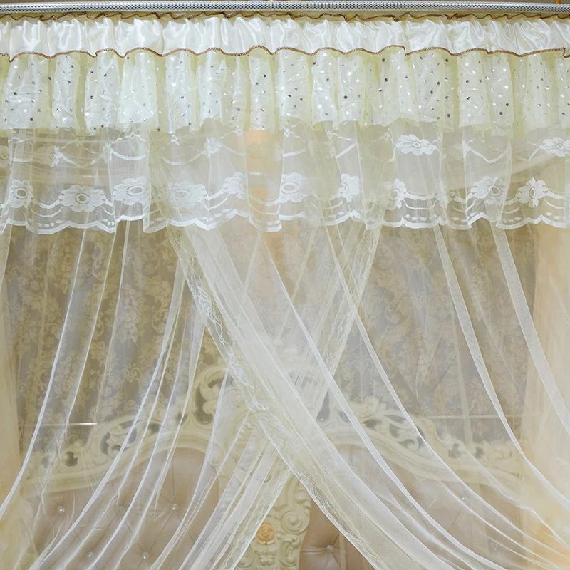 Europe Style Luxury Encrypted 100% Polyester Firm Durable Convenient Soft Lace Anti Mosquito Bed Net