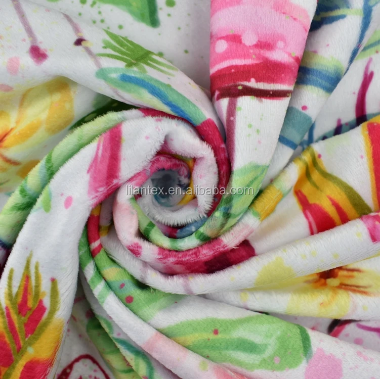 
Custom digital printing minky plush fabric wholesale 