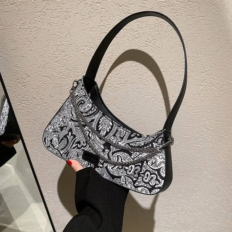 

2022 newest unique floral print underarm ladies bag paisley bandanna purse fashion handbag for women, 2 colors