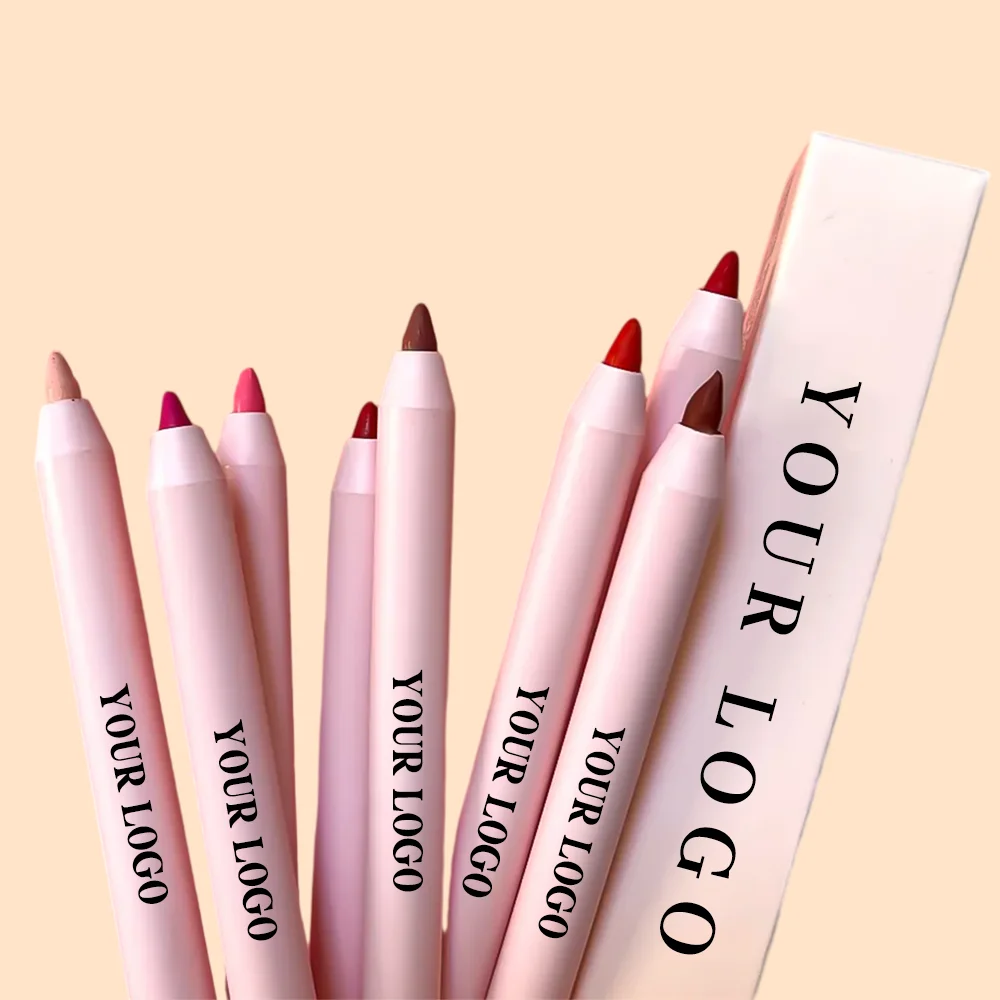 Custom Brown Vegan Sunscreen Creamy Lip Liners Pink Lipliner Pencil Vendor Private Label Long Lasting Retractable Lip Liner