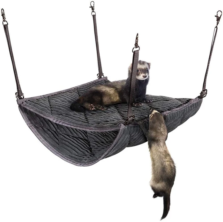 

Wholesale Ferret Double Bunkbed Hammock Pet Bedding Accessories Playset for Small Animal Cage and Bed for Little Pets, Gray