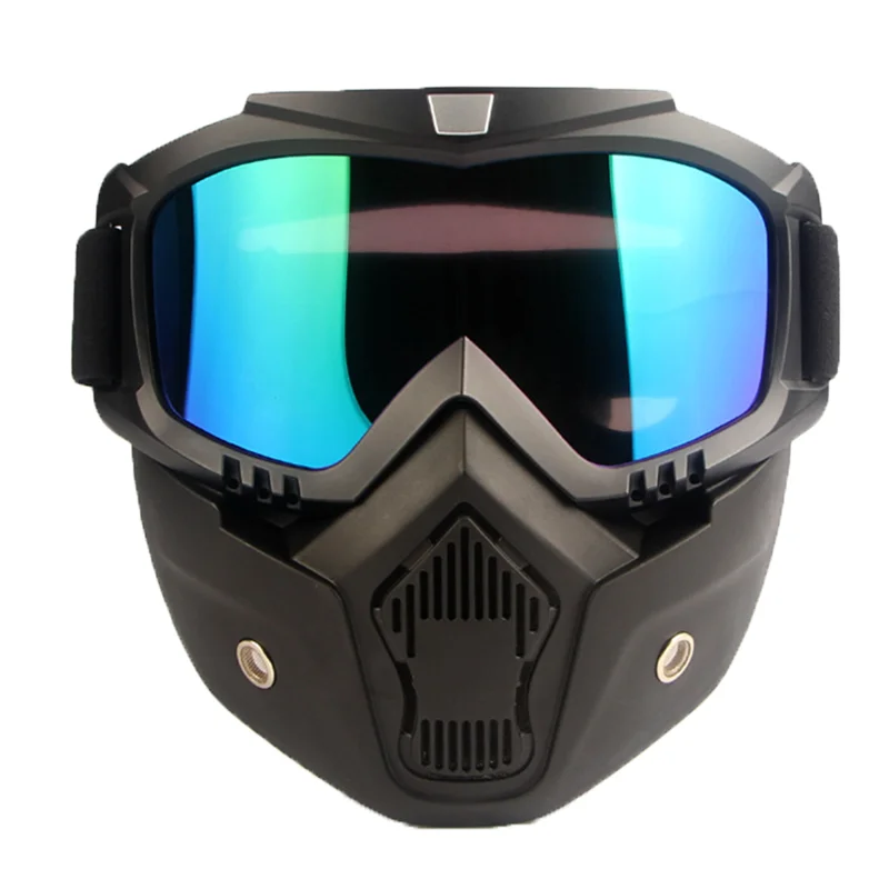 

Removable Winter Snow Sports Motorcycle Goggles Ski Snowboard Snowmobile Full Face Helmets with Glasses, Picture