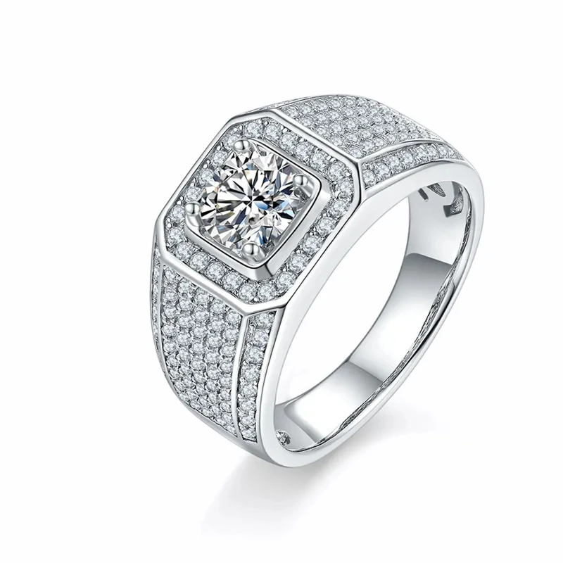 

Delicate 925 Vvs Moissanite Diamond 1.95 Ct Gemstone Rings Sterling Silver Minimal Men'S Signet Unisize Leopard Rings Size 5