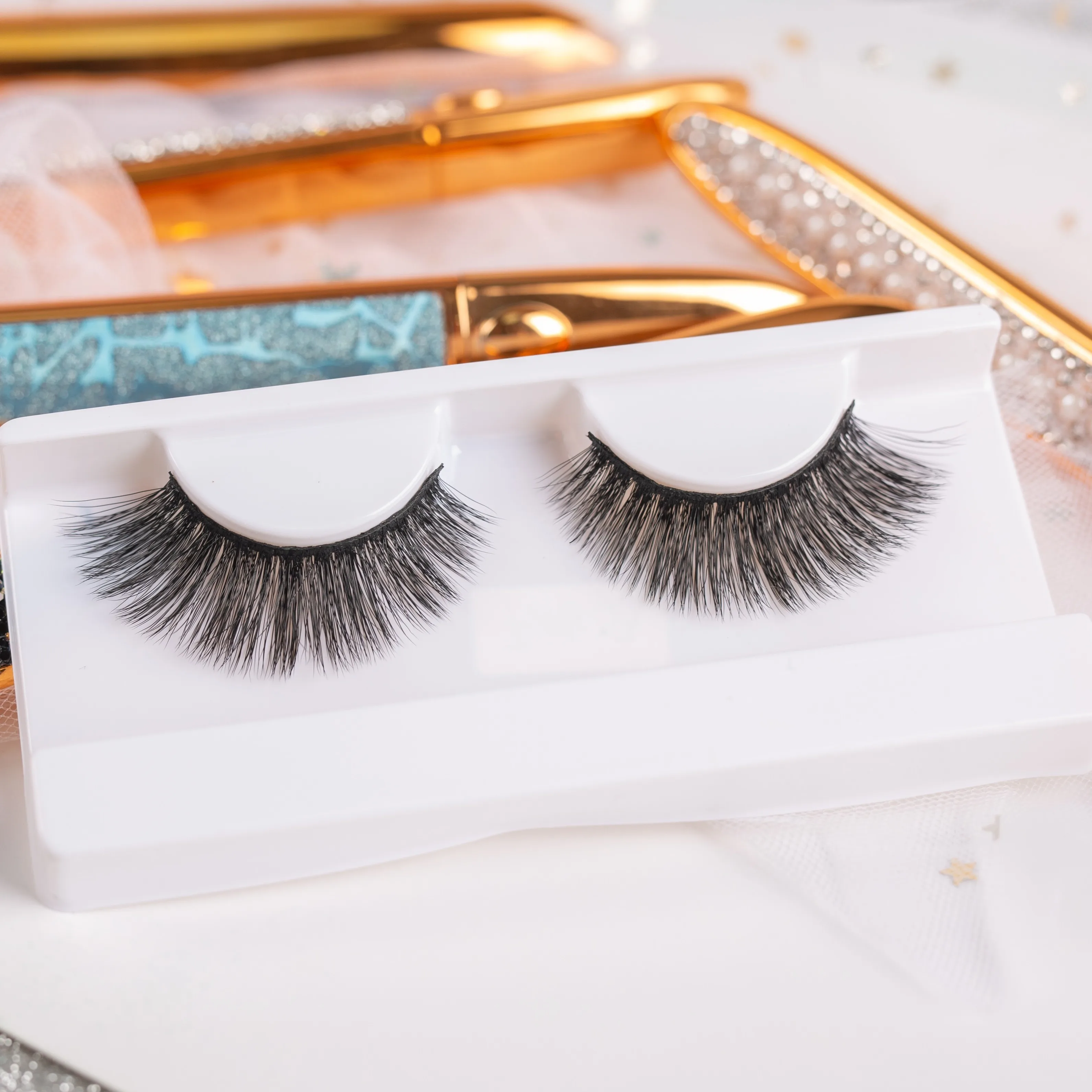 

multi layered faux mink eyelashes vendor strip eyelashes, Natural black color