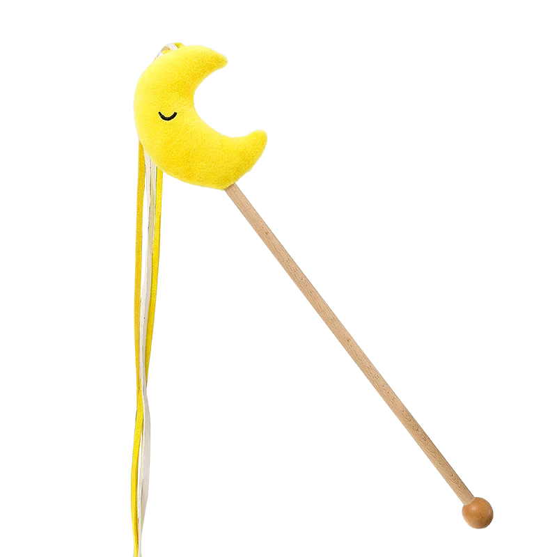 

Starry Sky Tassels Cat Teaser Stick With Stick Wood Scratcher Cat Toy Cat Play